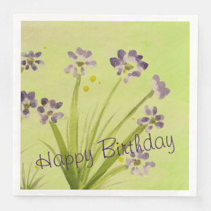 Paper Napkins With A Stunning Purple Watercolor