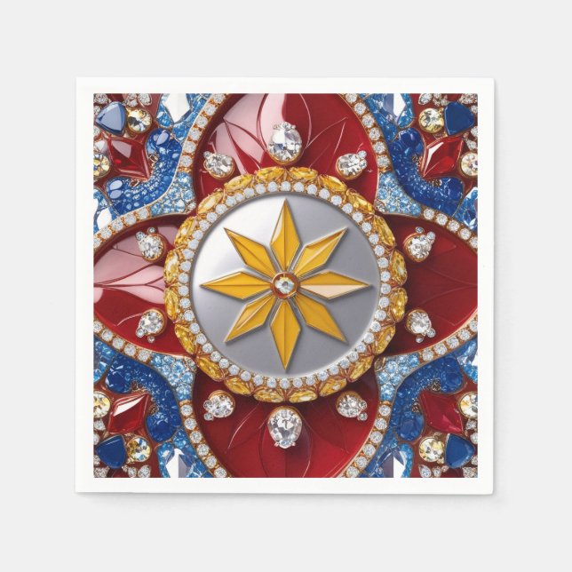 Paper napkins with Colombian Colours Design (Front)