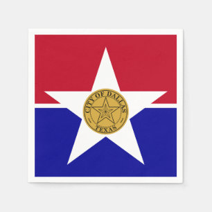 Paper napkins with flag of Dallas