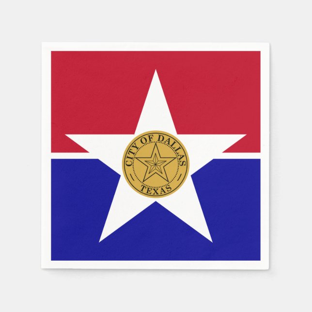 Paper napkins with flag of Dallas (Front)