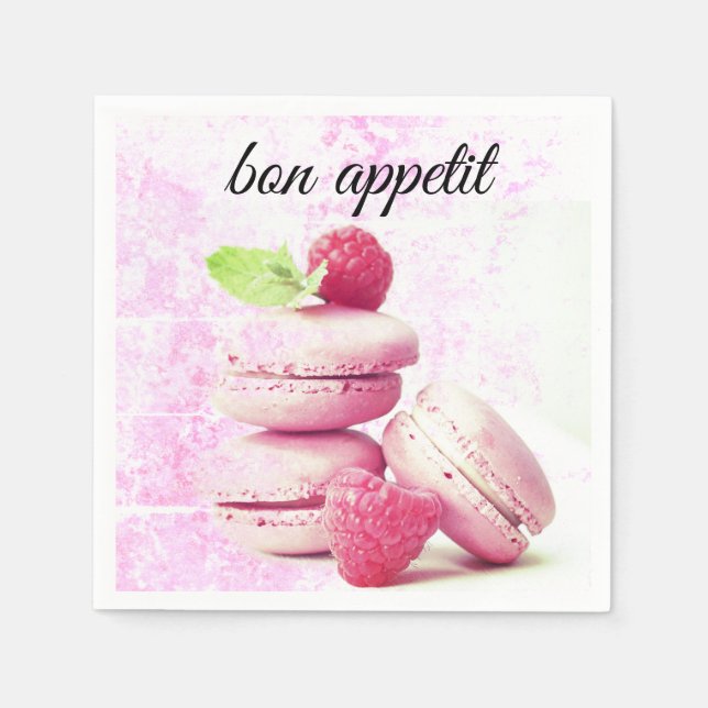 Paper Napkins with French Macarons (Front)