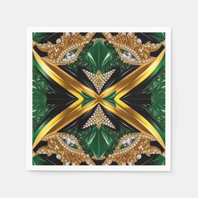 Paper napkins with Jamaican Colours Design (Front)