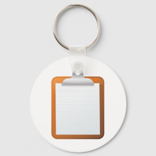 Paper On A Clipboard Key Ring