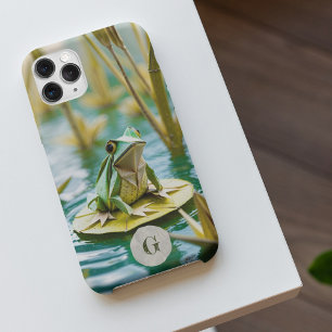 Paper Origami Frog Lily Pad Pond Monogram iPhone 16 Case