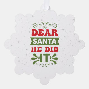 Paper Ornament Card-Funny Xmas Quote.