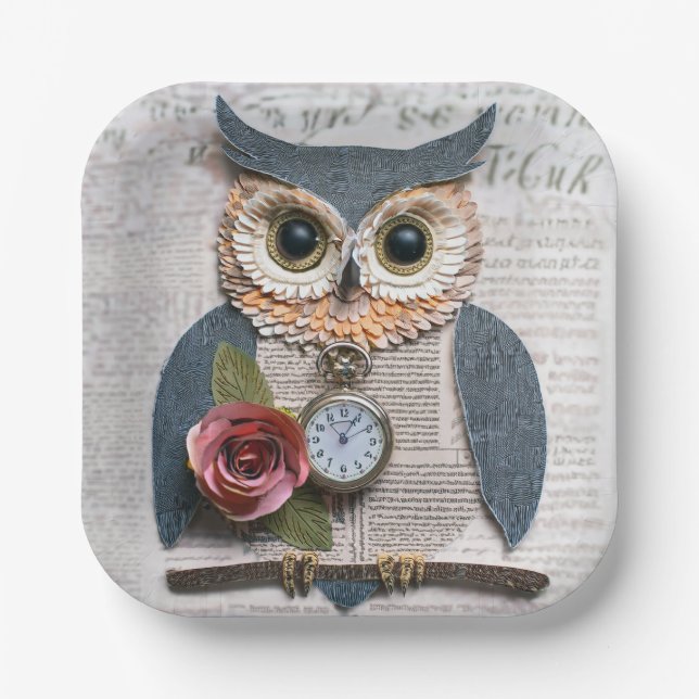 Paper Owl Paper Plate (Front)