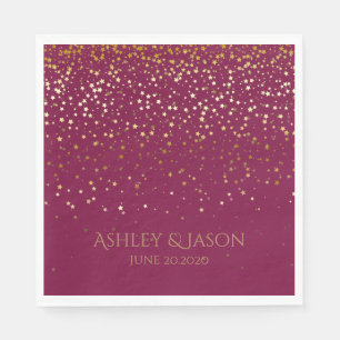 PAPER PARTY DISPOSABLE NAPKINS PETITE GOLDEN STARS