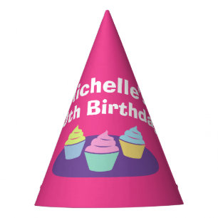 Paper party hats for kid's cupcake Birthday event