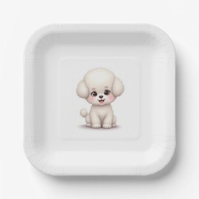 Paper & Party Plates (a cute Bichon) (Front)