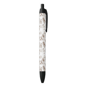 Paper pattern black ink pen