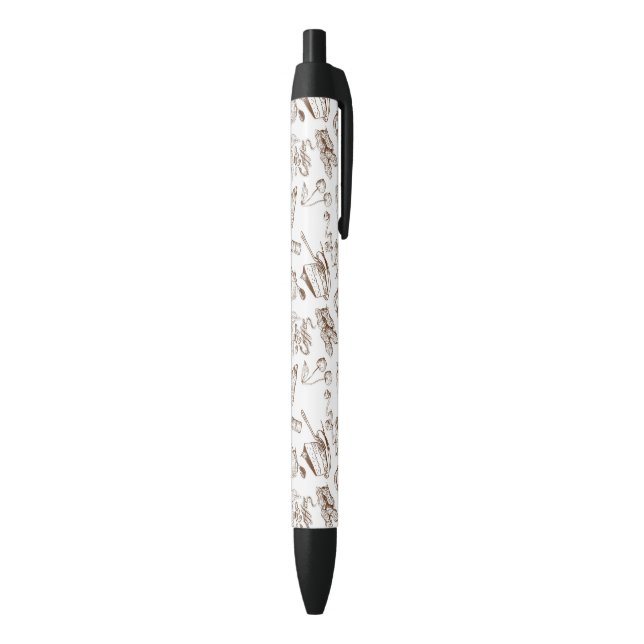 Paper pattern black ink pen (Bottom (Vertical))