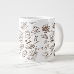 Paper pattern large coffee mug