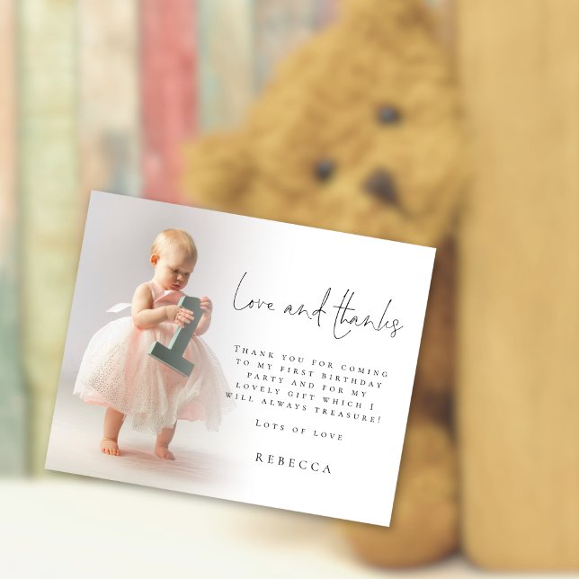PAPER | Photo Overlay 1st Birthday Thank You (Great value PAPER alternative)