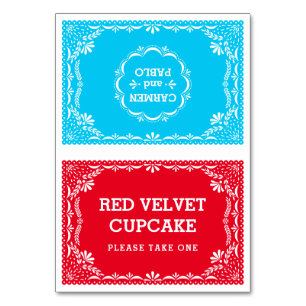 Paper Picado Colourful Mexican Wedding Buffet Table Number