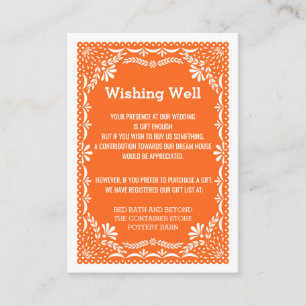 Paper Picado Colourful Mexican Wedding Registry Enclosure Card