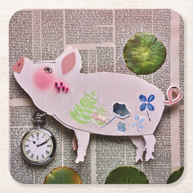 Paper Pig Coaster (Front)