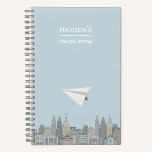 Paper Plane City Escape Personalised Travel Notebook