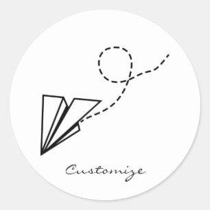 Paper Plane Flying Thunder_Cove Classic Round Sticker