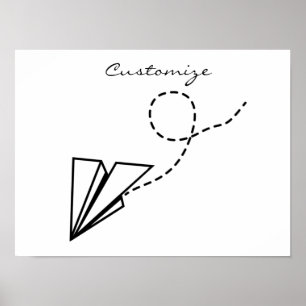 Paper Plane Flying Thunder_Cove Poster