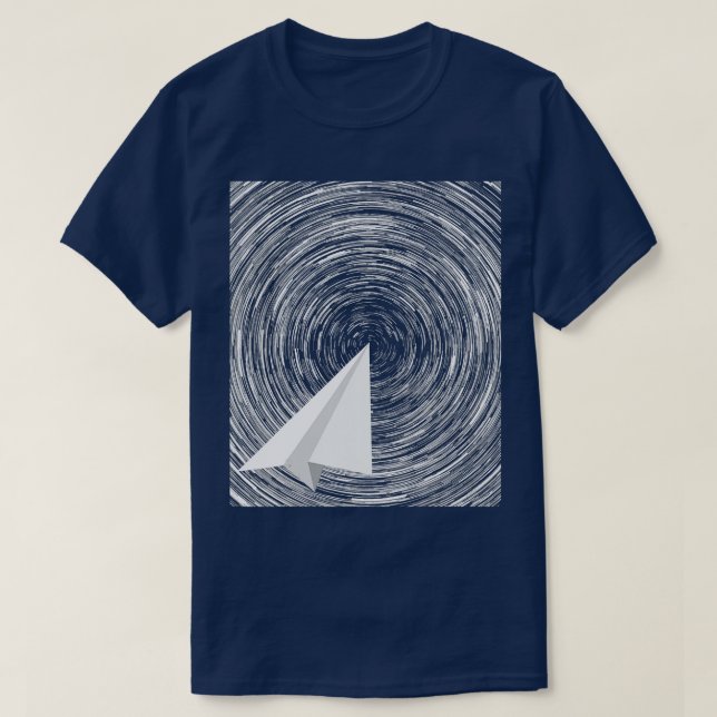 Paper Plane Folded Aeroplane Flying Warp Speed  T-Shirt (Design Front)