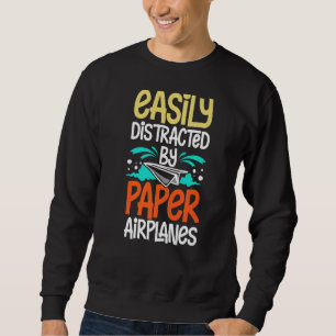Paper Plane Folded Aeroplane Folding Glider Origam Sweatshirt