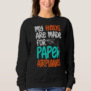 Paper Plane Folded Aeroplane Folding Glider Origam Sweatshirt