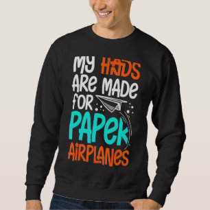 Paper Plane Folded Aeroplane Folding Glider Origam Sweatshirt
