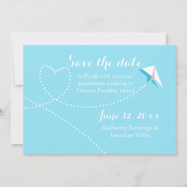 Paper Plane Getaway Invitation (Front)