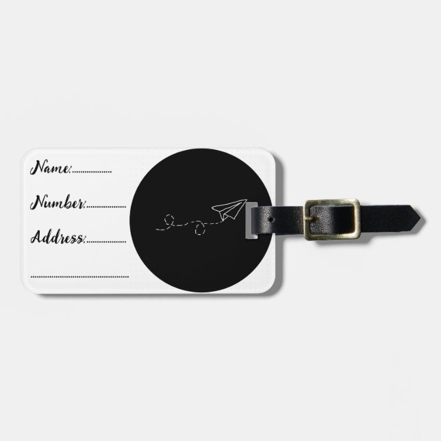 Paper Plane Luggage Tag (Front Horizontal)