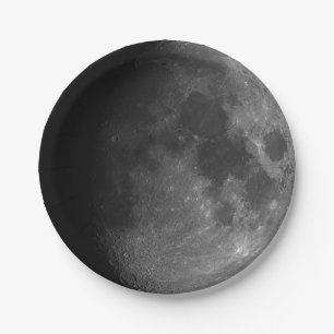 Paper Plane. Photo moon. Paper Plate