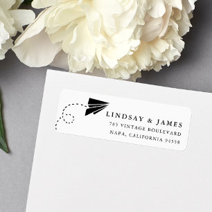 Paper Plane Return Address Label