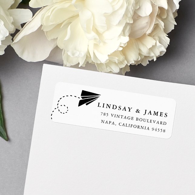 Paper Plane Return Address Label (Creator Uploaded)