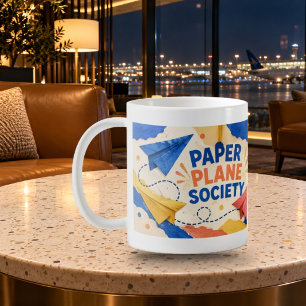 Paper Plane Society Paper Cut Typography Mug
