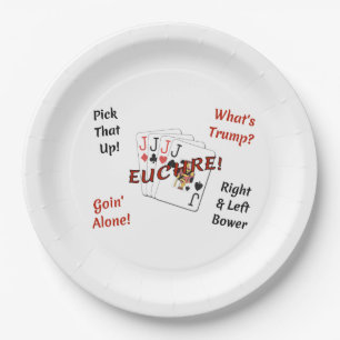 Paper Plate 9 inch - Euchre!