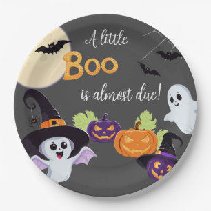 Paper Plate Baby shower for Little Boo Halloween.