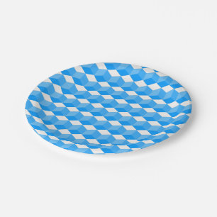 Paper Plate - Blue Blocks in Three Dimensions
