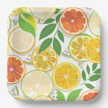 Paper Plate - Boho Citrus Slices