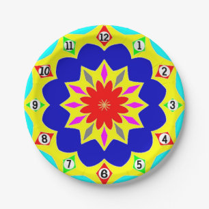 Paper Plate: Coloured Clock Effect. Plate