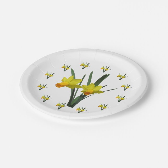 Paper Plate - Daffodil Blossoms (Angled)
