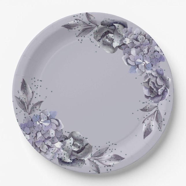 Paper Plate Dinner for Wedding Slate Blue (Front)