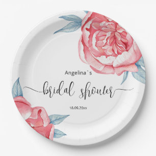 Paper Plate for a Bridal Shower Peonies