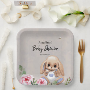 Paper Plate for baby shower with cute design.