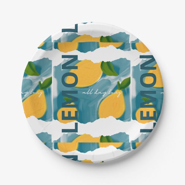 Paper Plate for party -LEMON all day long (Front)