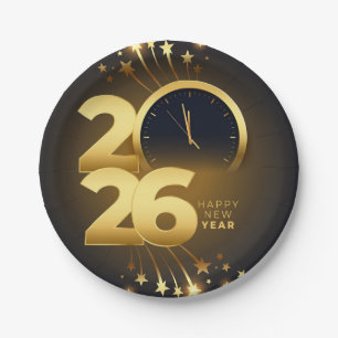 Paper Plate-Happy New Year 2026 Tableware Set Paper Plate
