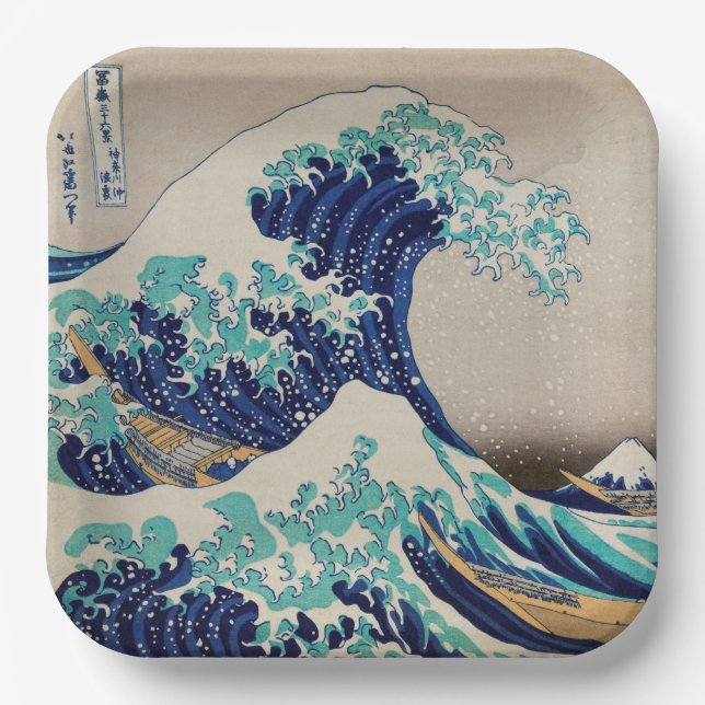 PAPER PLATE : HOKUSAI : THE WAVE  (Front)
