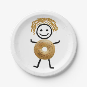 Paper Plate, Jewish Decoration, Bagel Kid Plate