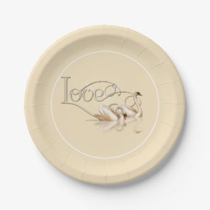 Paper Plate-Love Swans Plate