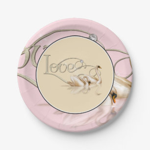 Paper Plate-Love Swans Plate