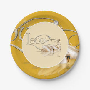 Paper Plate-Love Swans Plate