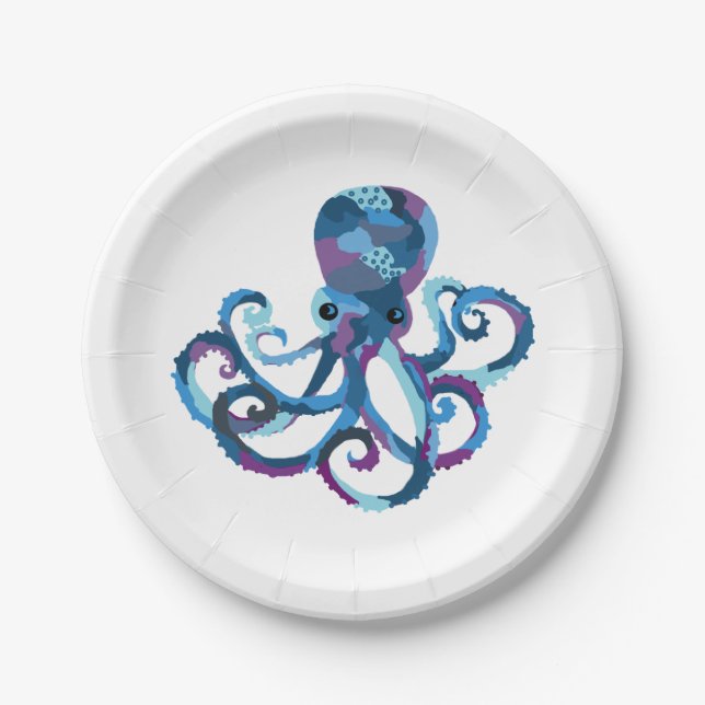 Paper Plate Octopus Watercolor (Front)